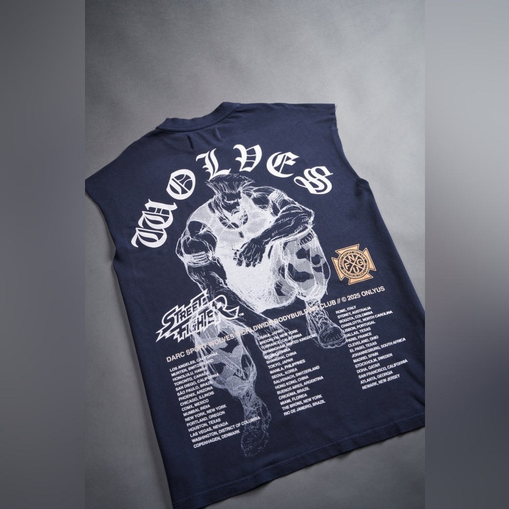 XXL IRON HEART "PREMIUM" MUSCLE TEE IN STORM BLUE